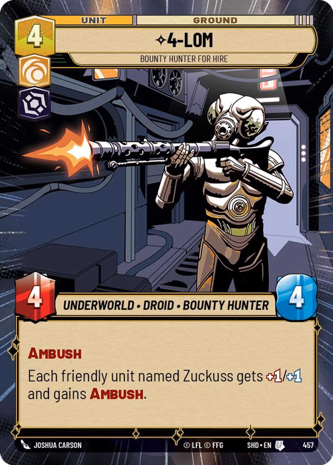 4-LOM - Bounty Hunter for Hire SHD-457 Hyperspace Star Wars Unlimited card