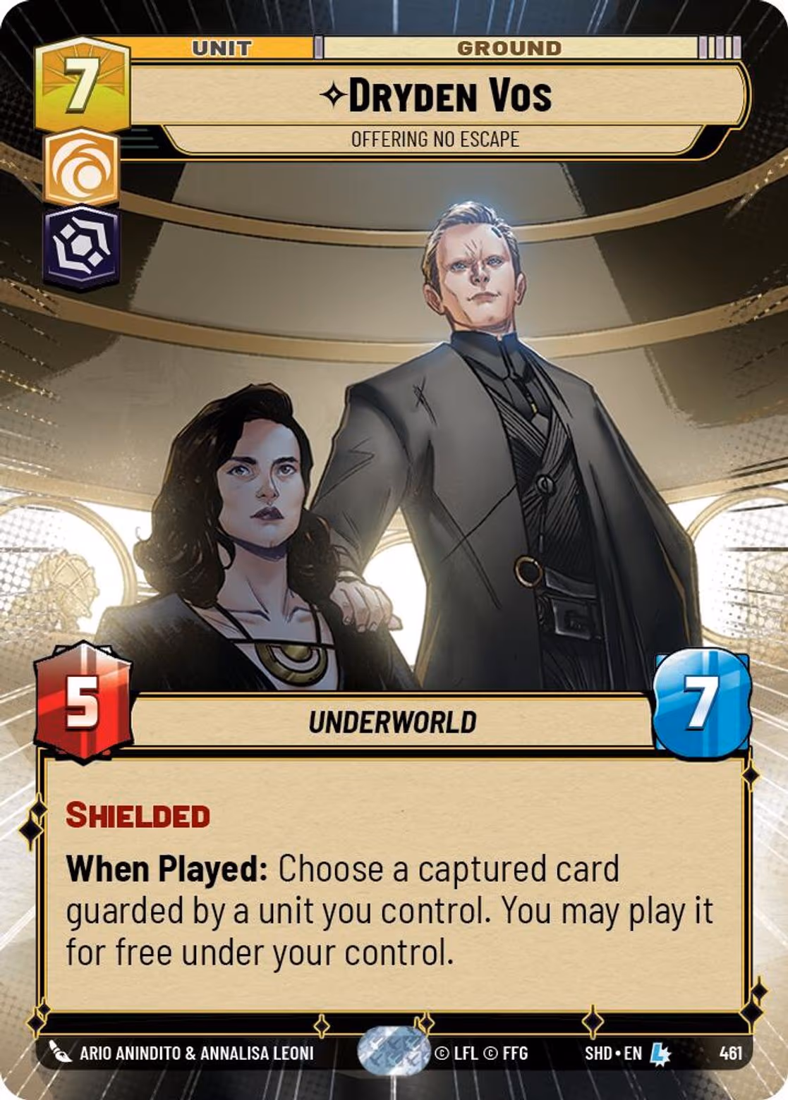 Dryden Vos - Offering No Escape SHD-461 Hyperspace Star Wars Unlimited card