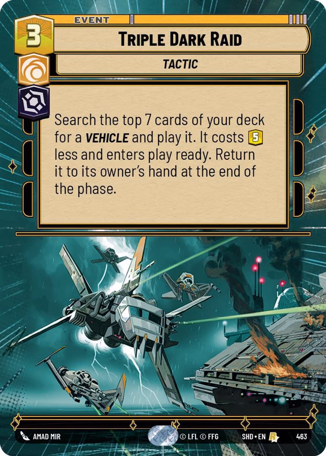 Triple Dark Raid SHD-463 Hyperspace Star Wars Unlimited card