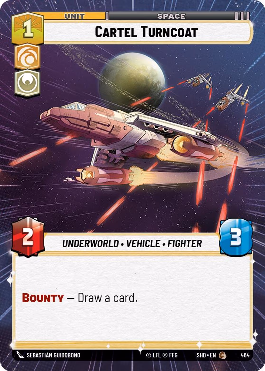 Cartel Turncoat SHD-464 Hyperspace Star Wars Unlimited card