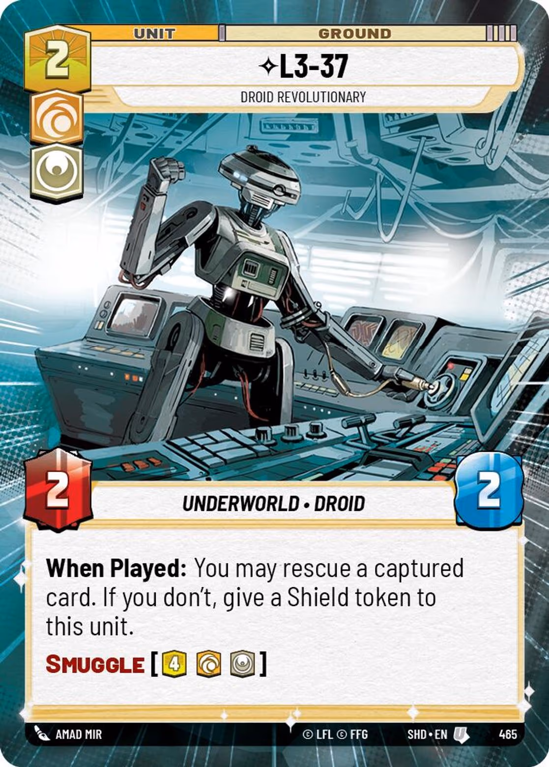 L3-37 - Droid Revolutionary SHD-465 Hyperspace Star Wars Unlimited card