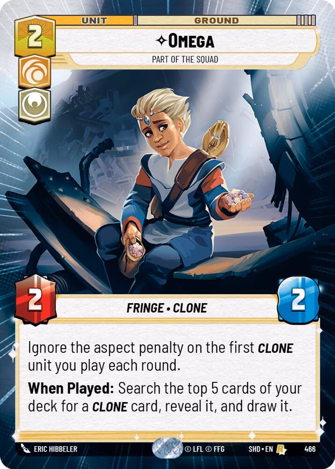 Omega - Part of the Squad SHD-466 Hyperspace Star Wars Unlimited card