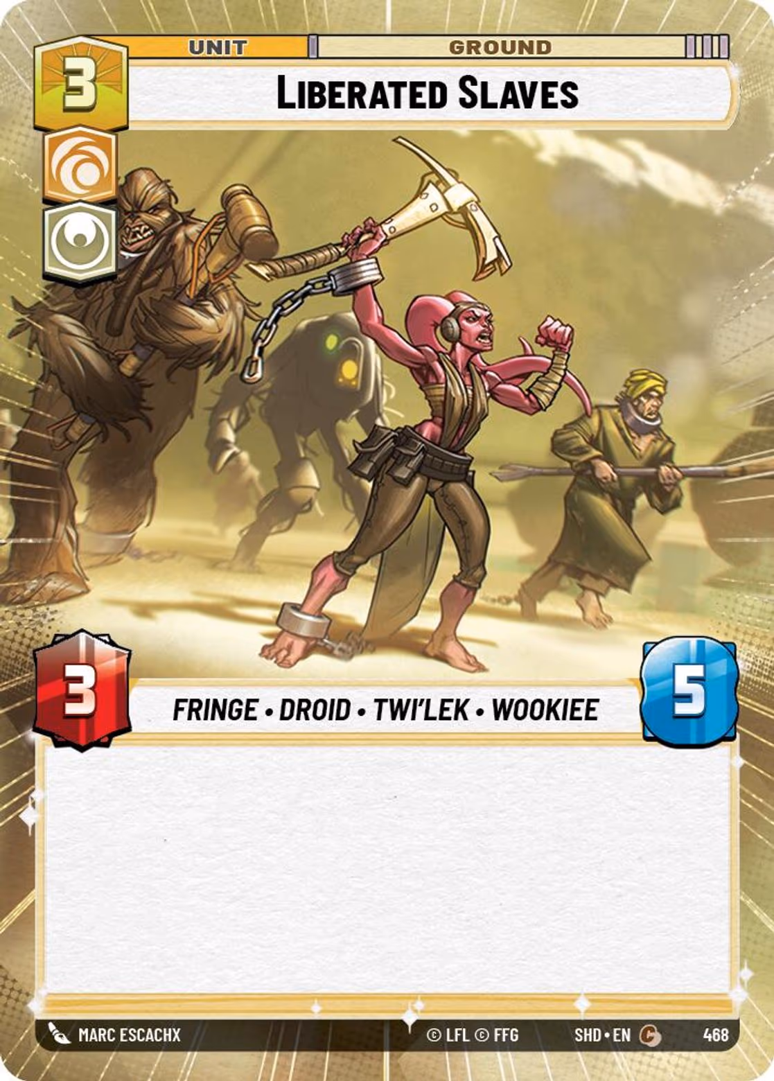 Liberated Slaves SHD-468 Hyperspace Star Wars Unlimited card