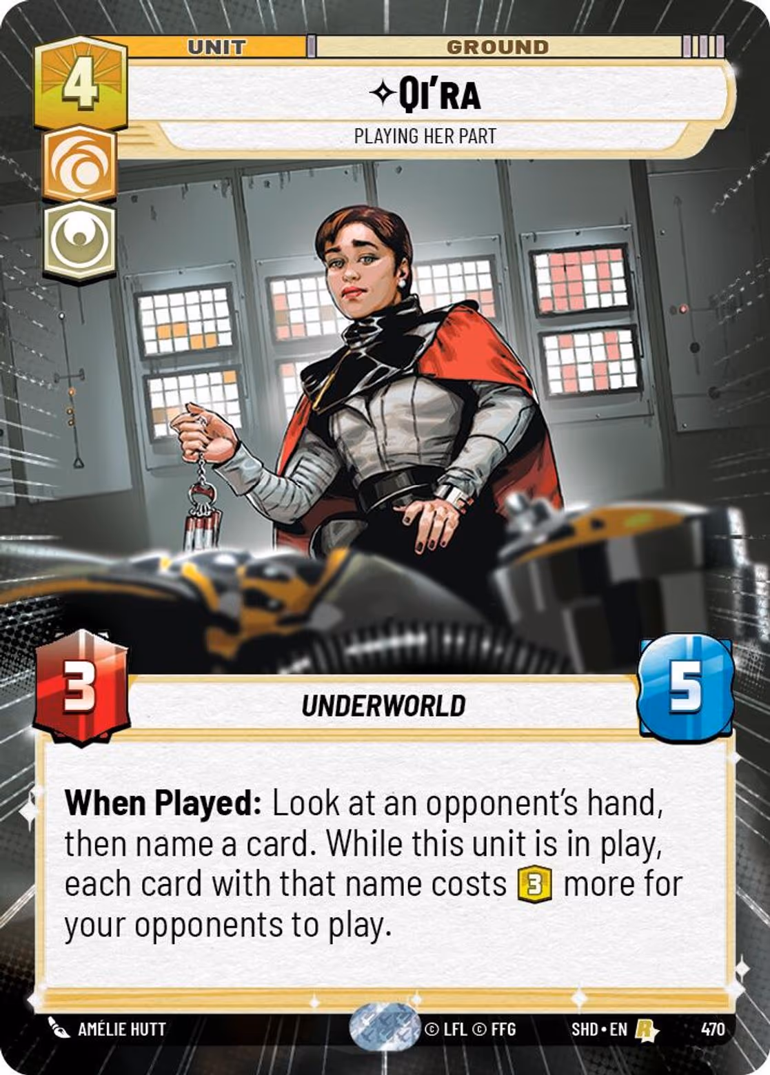 Qi'ra - Playing Her Part SHD-470 Hyperspace Star Wars Unlimited card