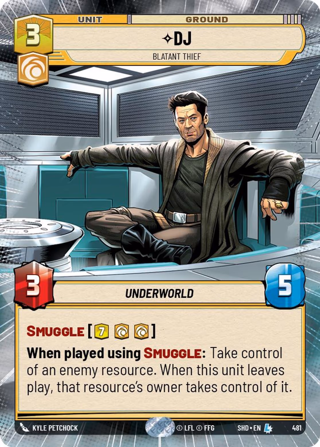 DJ - Blatant Thief SHD-481 Hyperspace Star Wars Unlimited card