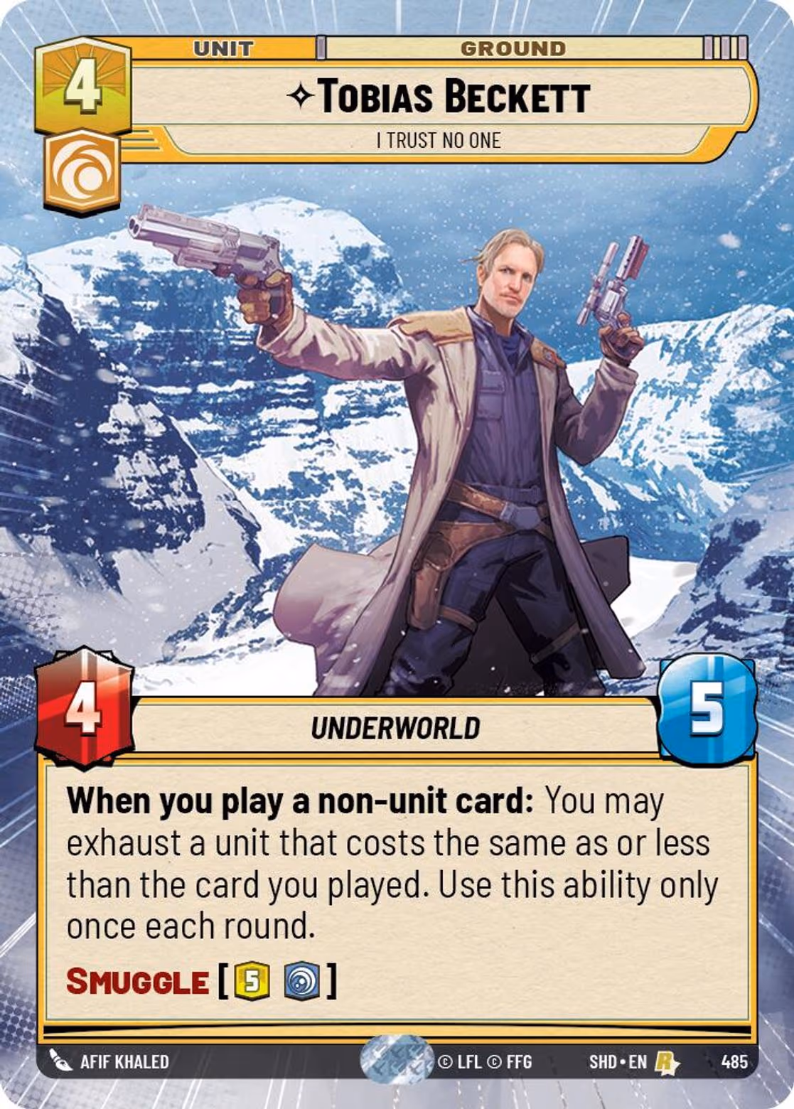Tobias Beckett - I Trust No One SHD-485 Hyperspace Star Wars Unlimited card