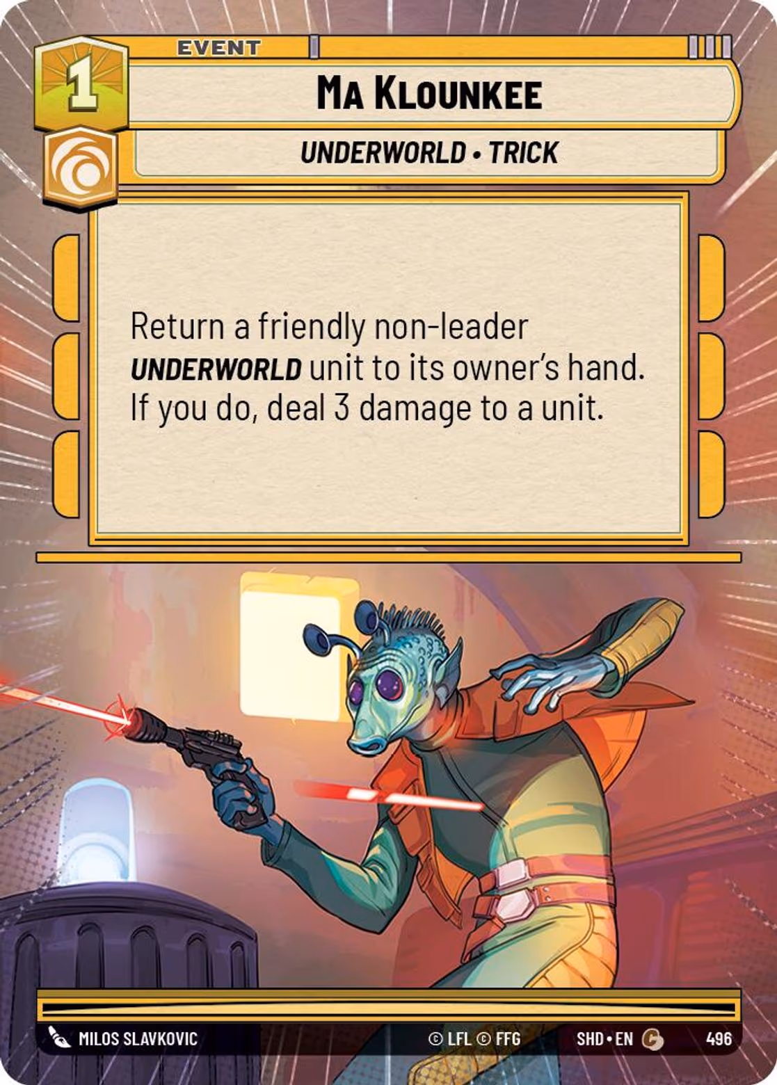 Ma Klounkee SHD-496 Hyperspace Star Wars Unlimited card