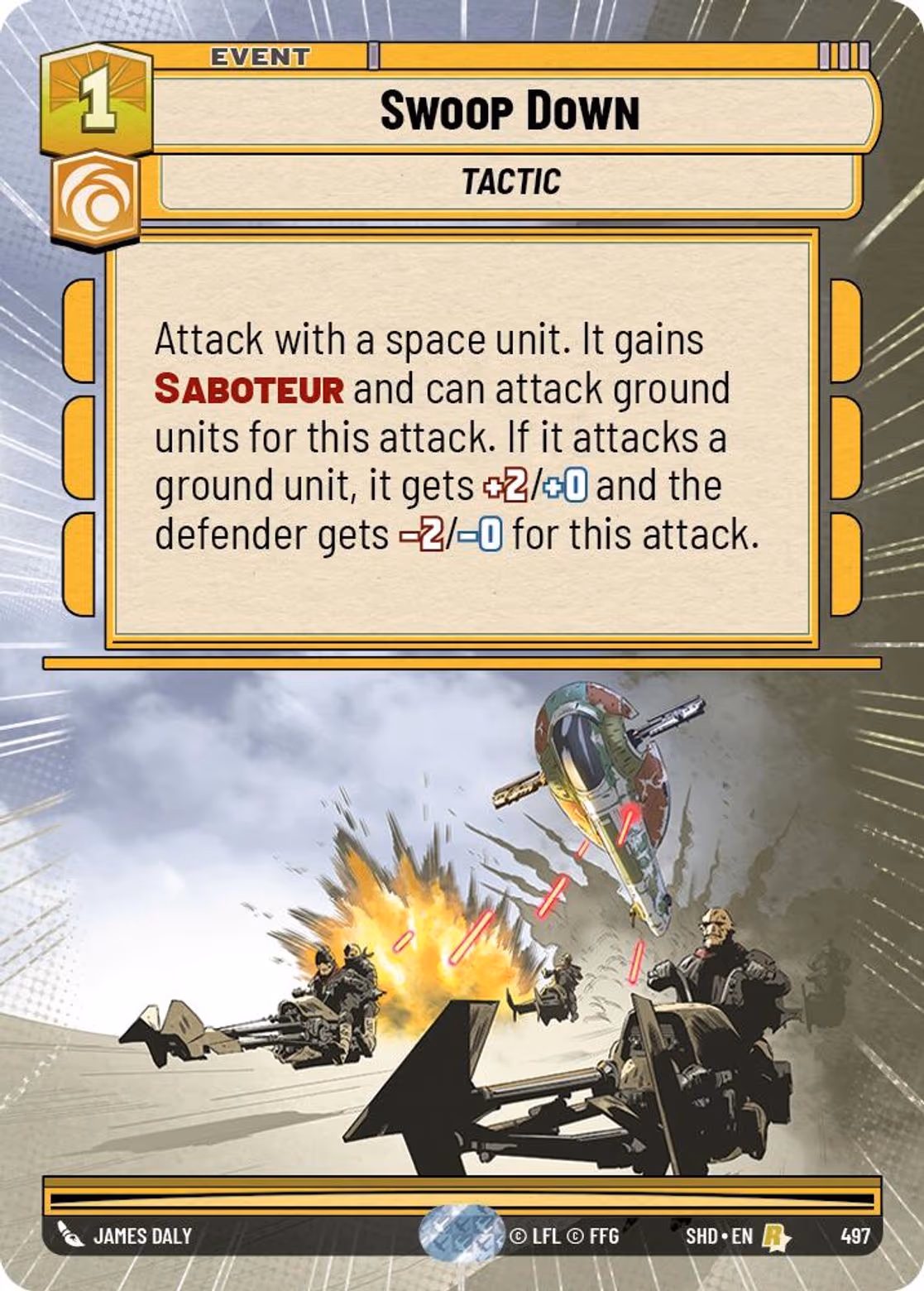 Swoop Down SHD-497 Hyperspace Star Wars Unlimited card