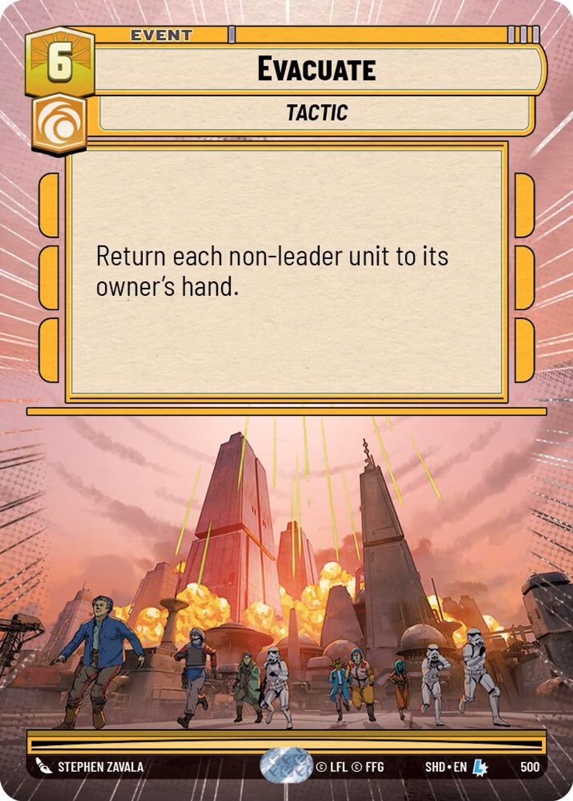 Evacuate SHD-500 Hyperspace Star Wars Unlimited card