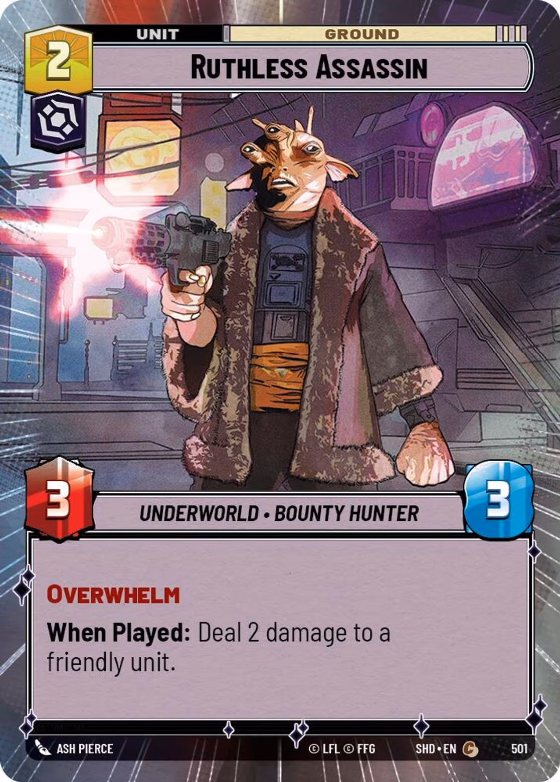 Ruthless Assassin SHD-501 Hyperspace Star Wars Unlimited card