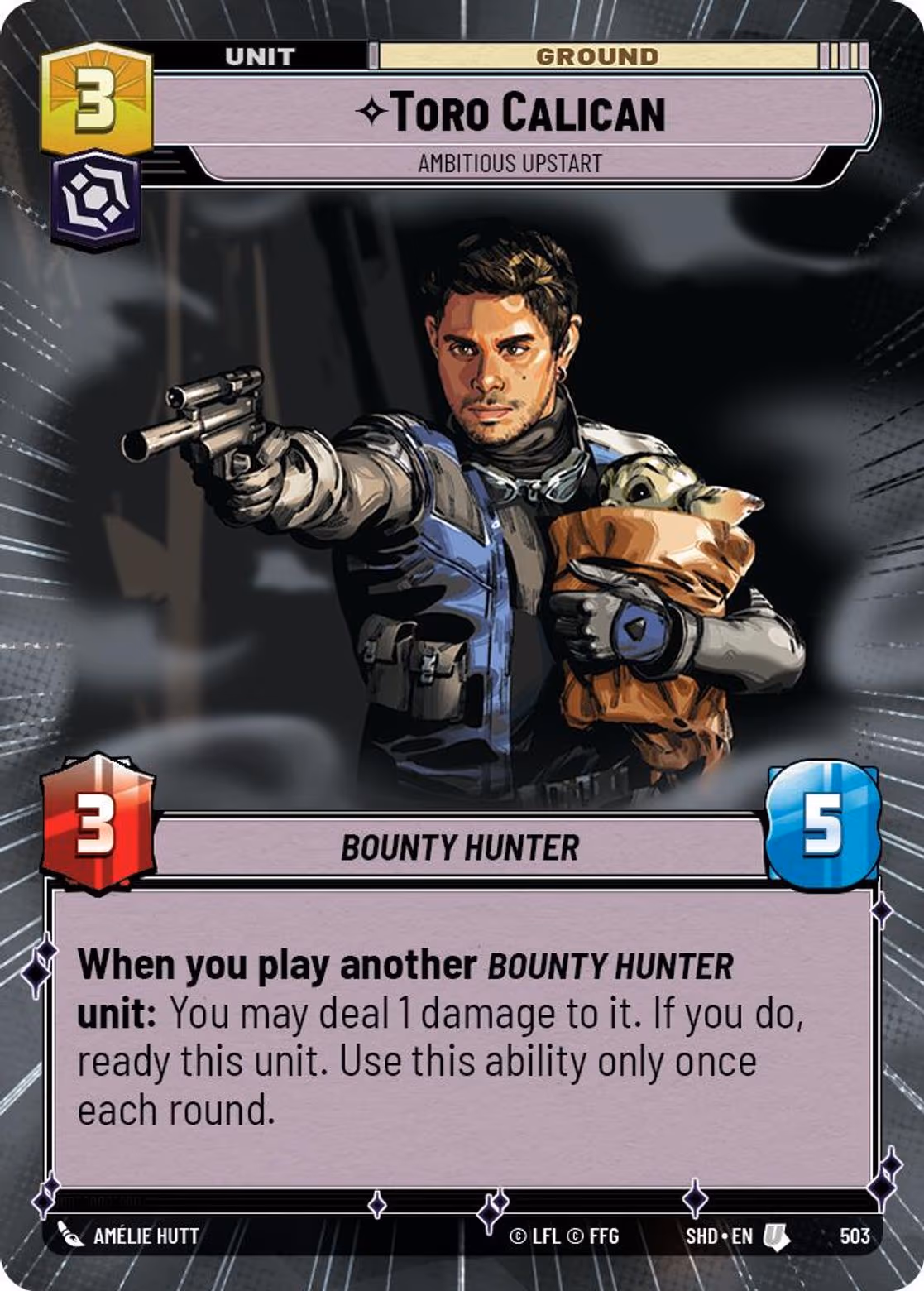 Toro Calican - Ambitious Upstart SHD-503 Hyperspace Star Wars Unlimited card