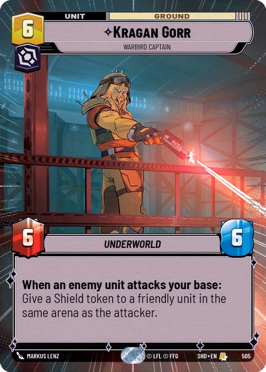 Kragan Gorr - Warbird Captain SHD-505 Hyperspace Star Wars Unlimited card