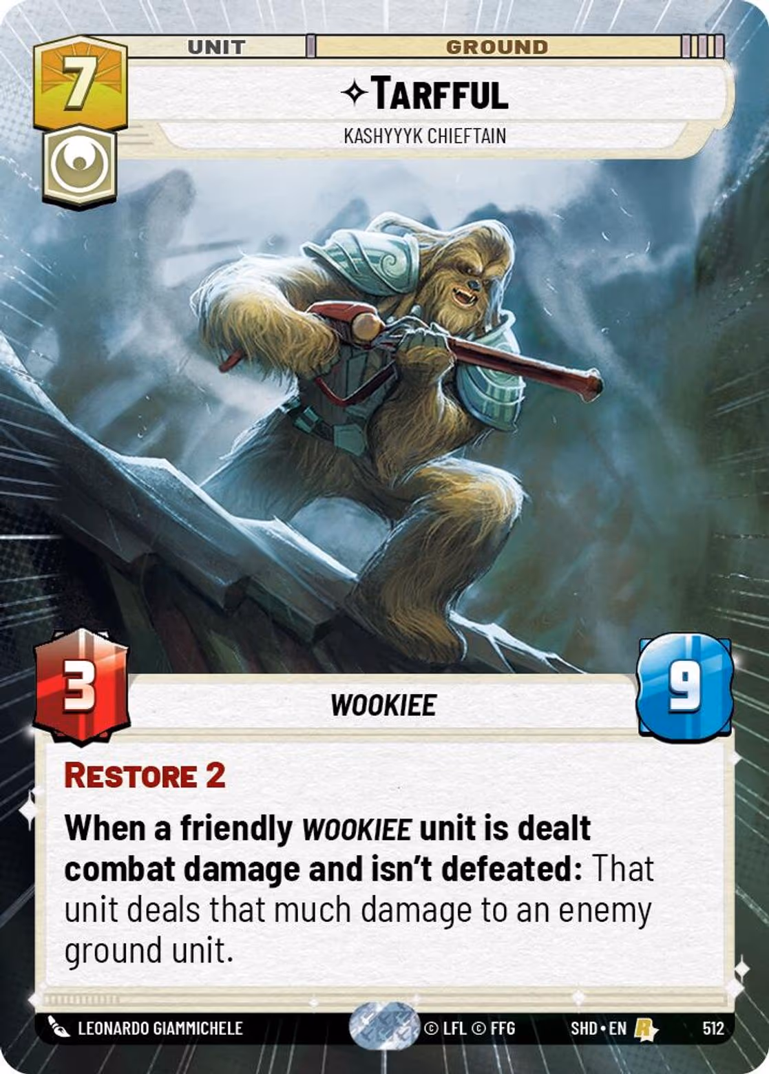 Tarfful - Kashyyyk Chieftan SHD-512 Hyperspace Star Wars Unlimited card