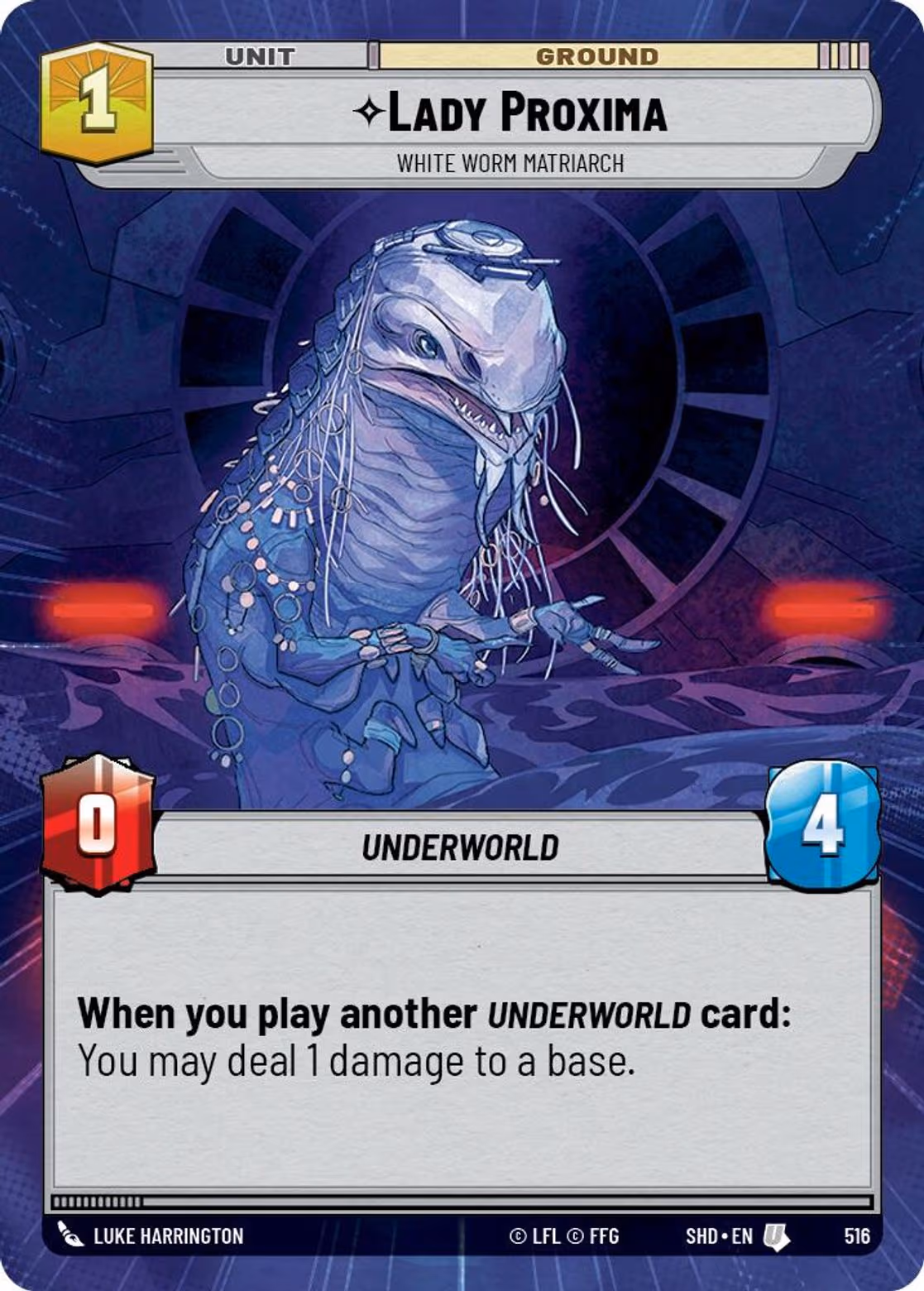 Lady Proxima - White Worm Matriarch SHD-516 Hyperspace Star Wars Unlimited card