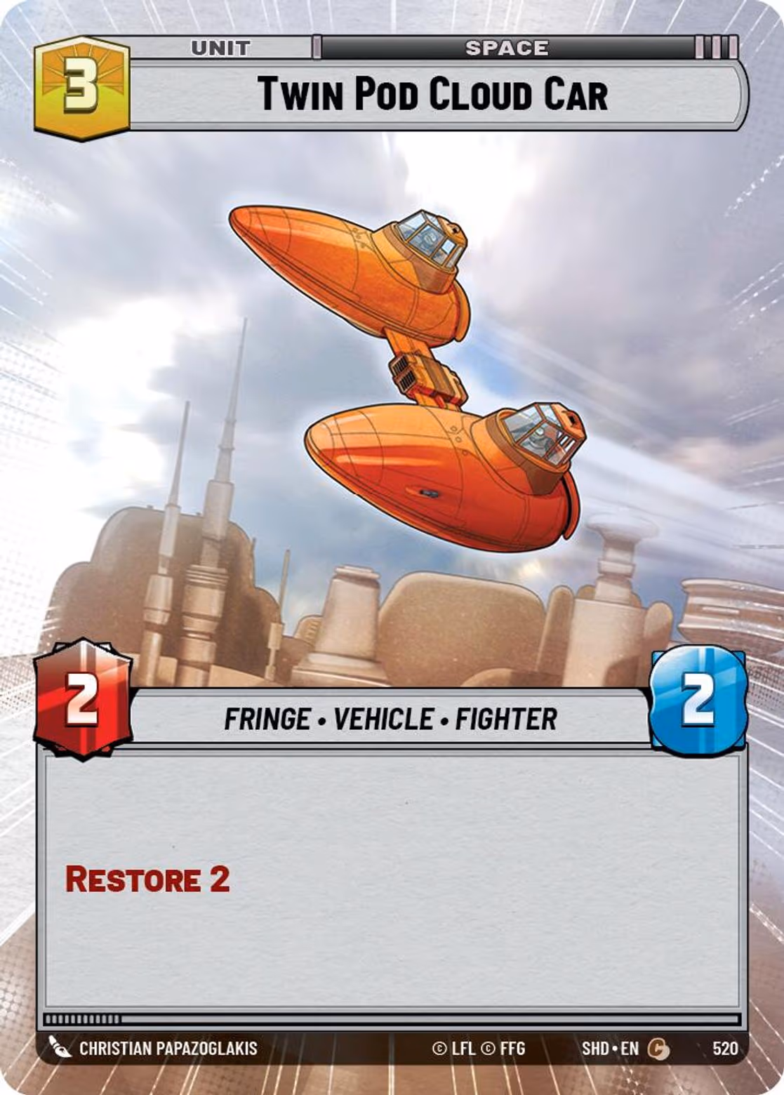 Twin Pod Cloud Car SHD-520 Hyperspace Star Wars Unlimited card