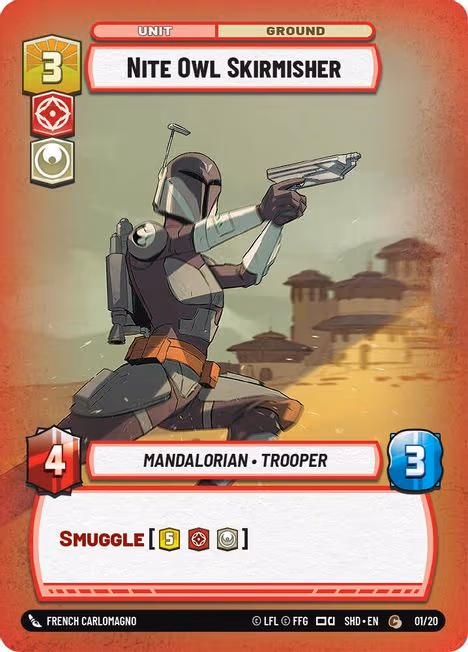 Nite Owl Skirmisher SHDOP-01 Star Wars Unlimited card