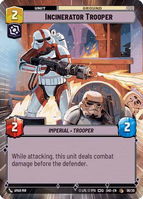 Incinerator Trooper SHDOP-06 Star Wars Unlimited card
