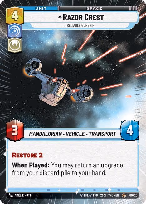 Razor Crest - Reliable Gunship SHDOP-09 Star Wars Unlimited card