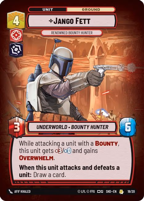 Jango Fett - Renowned Bounty Hunter SHDOP-18 Star Wars Unlimited card