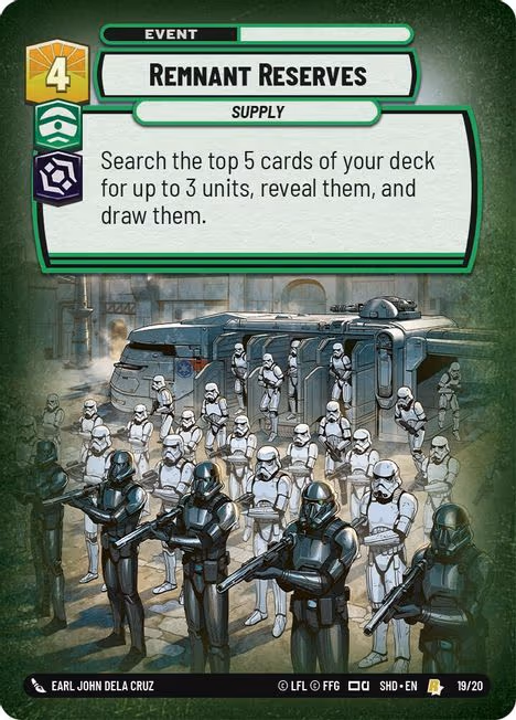 Remnant Reserves SHDOP-19 Star Wars Unlimited card