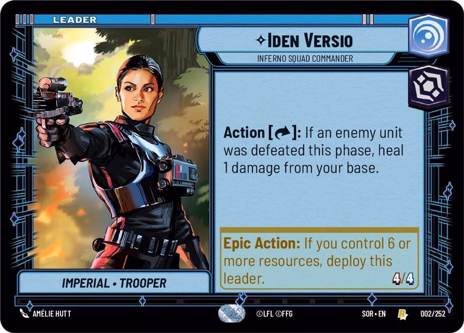 Iden Versio - Infero Squad Commander SOR-002 Star Wars Unlimited card