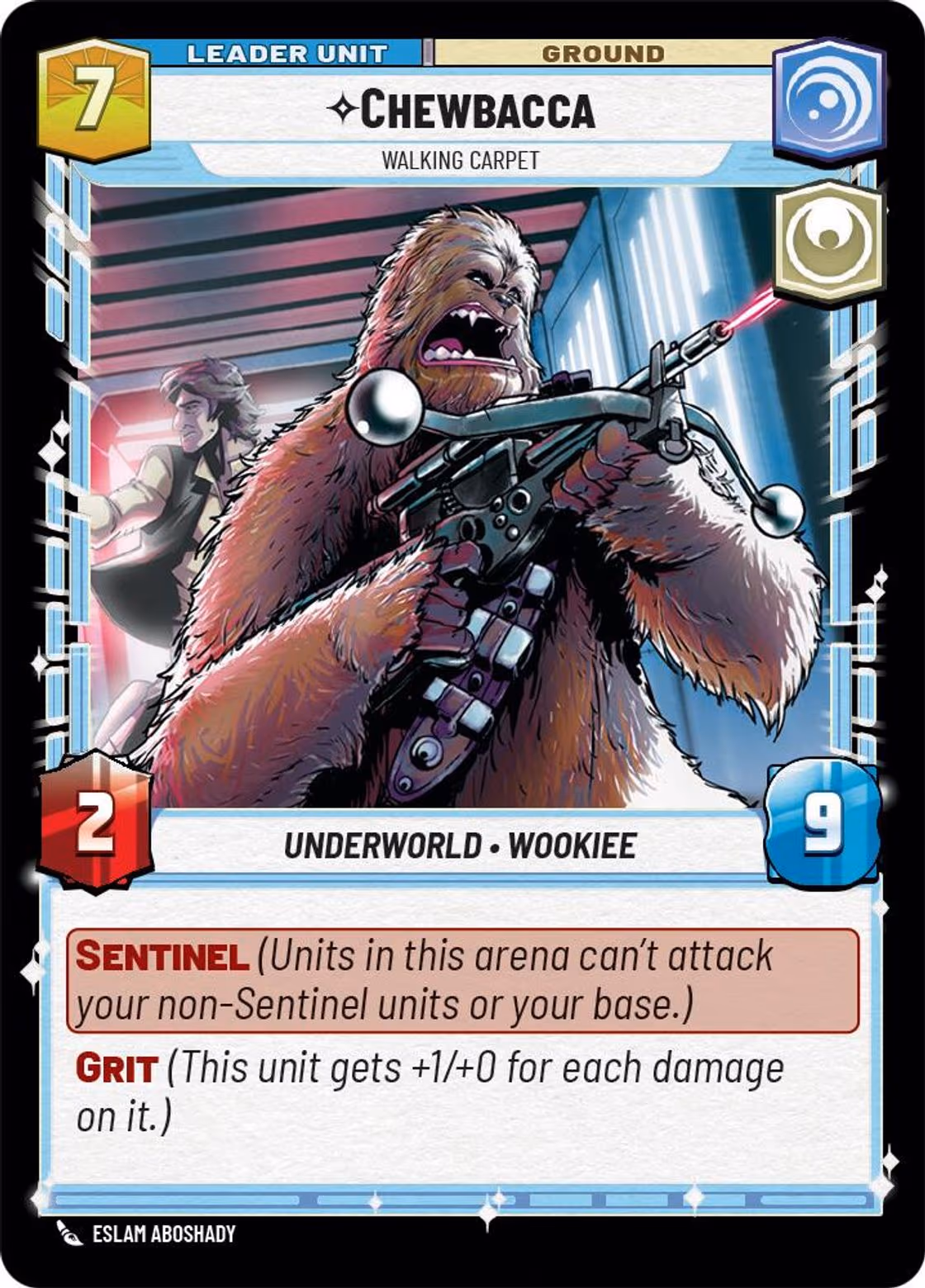 Chewbacca - Walking Carpet SOR-003 Star Wars Unlimited card (back face)