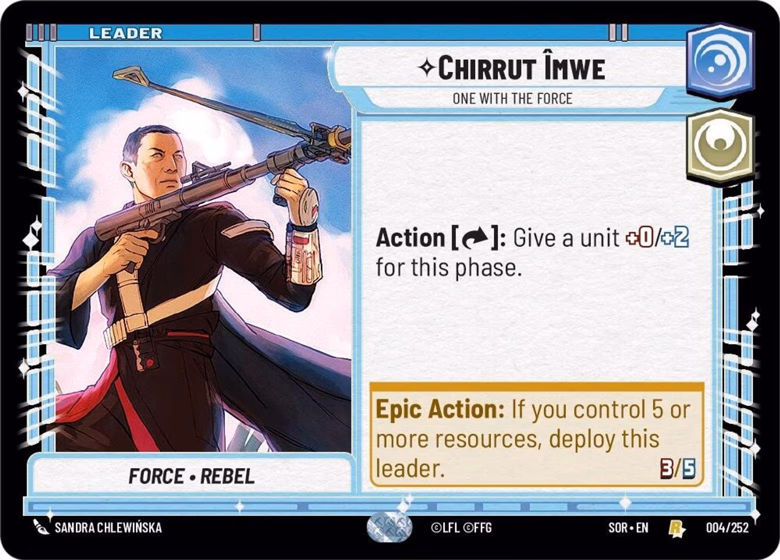 Chirrut Îmwe - One With the Force SOR-004 Star Wars Unlimited card