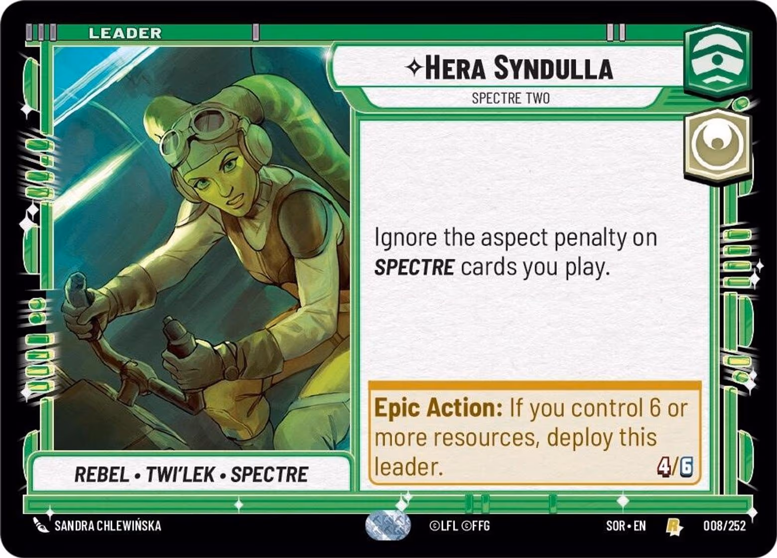 Hera Syndulla - Spectre Two SOR-008 Star Wars Unlimited card