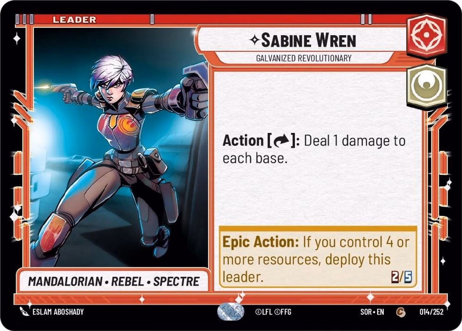 Sabine Wren - Galvanized Revolutionary SOR-014 Star Wars Unlimited card