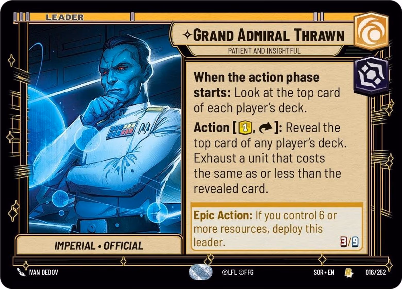 Grand Admiral Thrawn - Patient and Insightful SOR-016 Star Wars Unlimited card