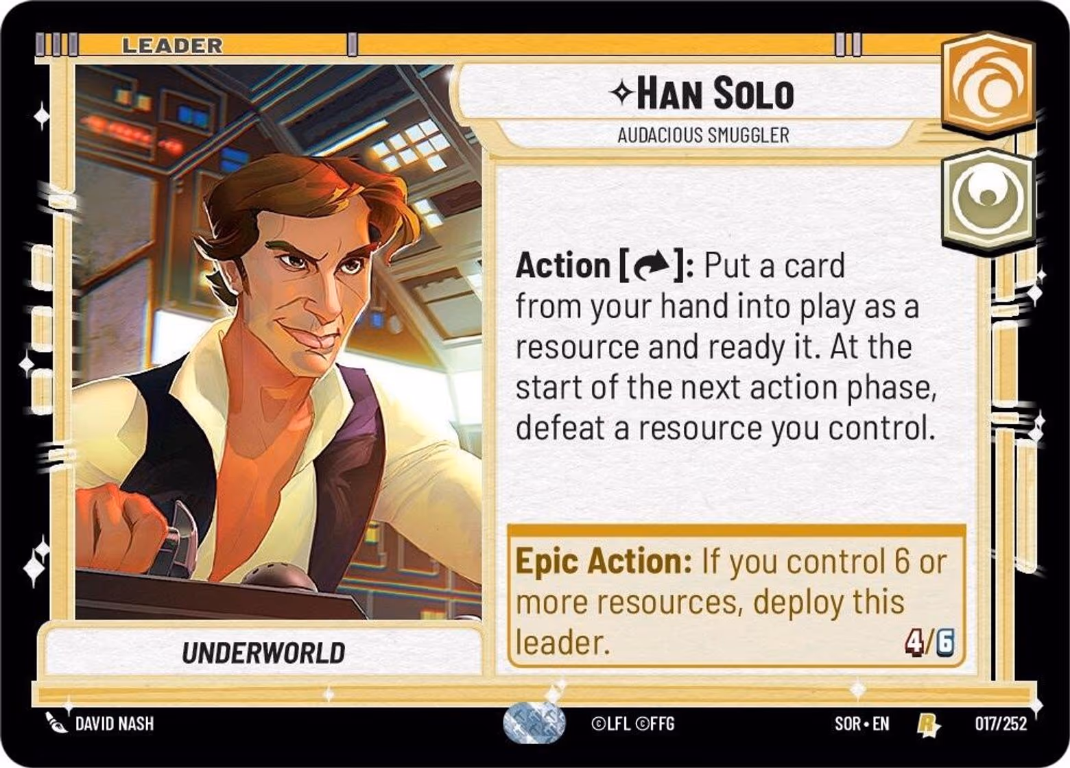 Han Solo - Audacious Smuggler SOR-017 Star Wars Unlimited card