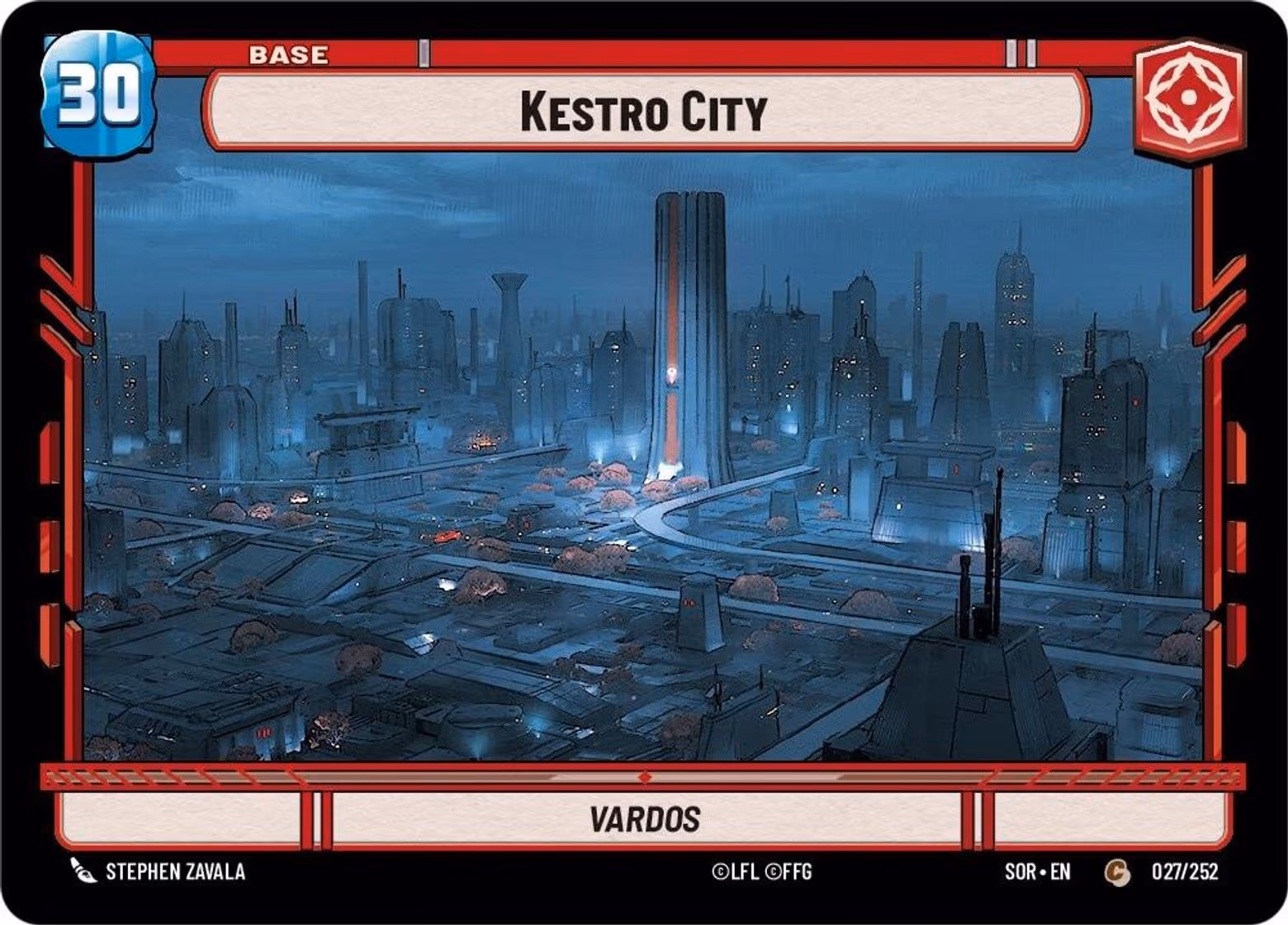 Kestro City - Vardos SOR-027 Star Wars Unlimited card