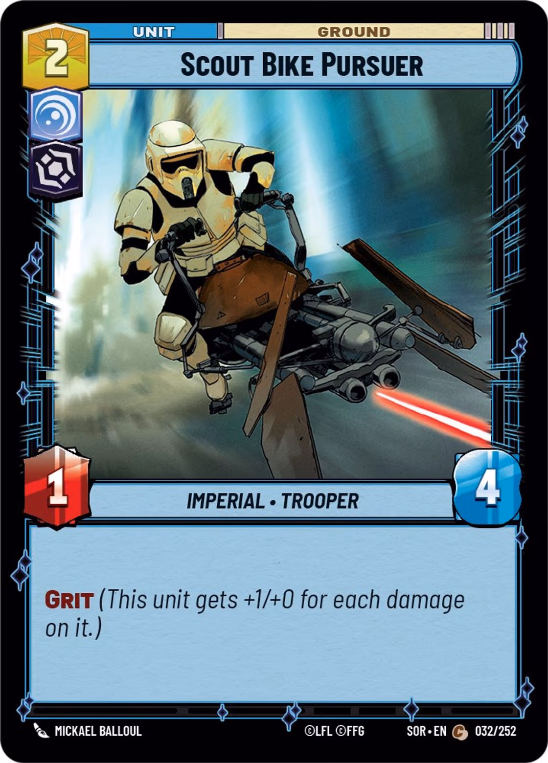 Scout Bike Pursuer SOR-032 Star Wars Unlimited card