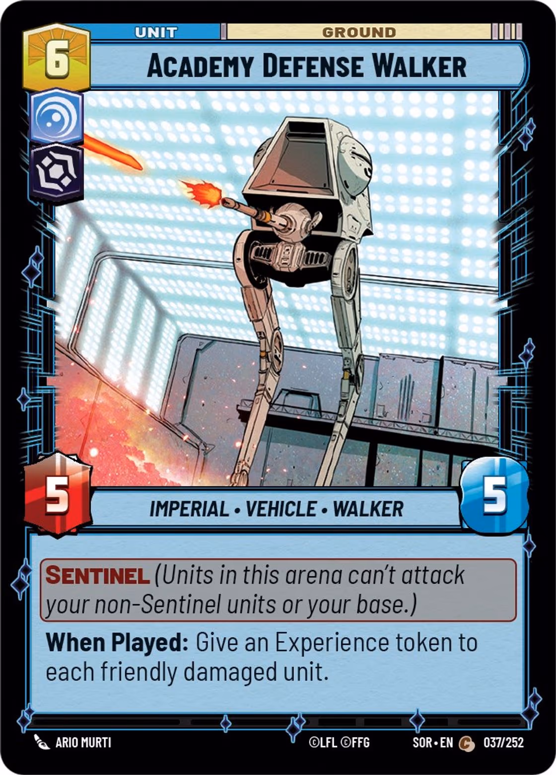 Academy Defense Walker SOR-037 Star Wars Unlimited card