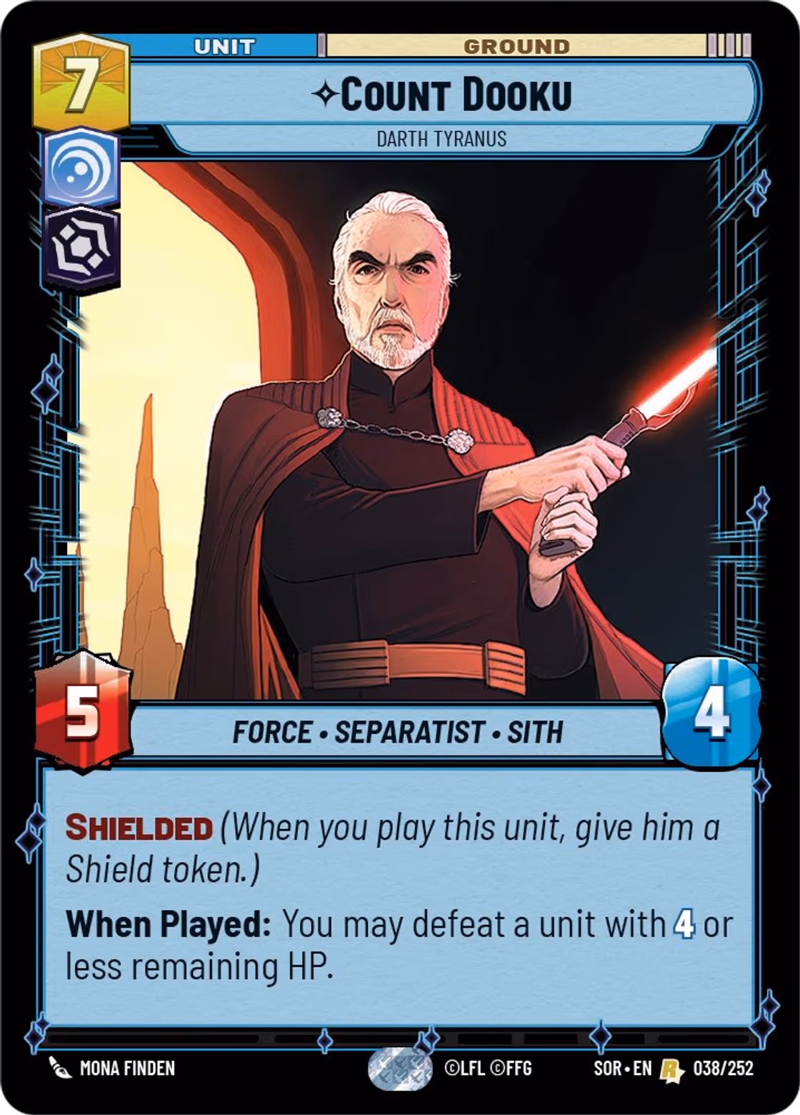 Count Dooku - Darth Tyrannus SOR-038 Star Wars Unlimited card