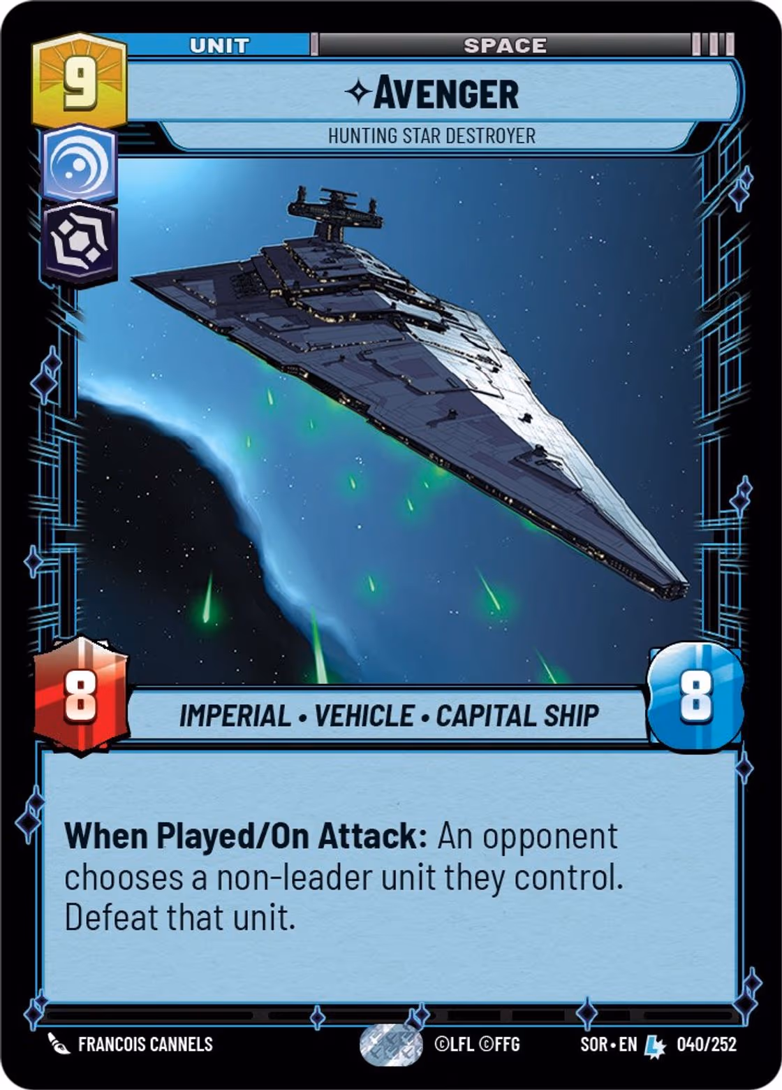 Avenger - Hunting Star Destroyer SOR-040 Star Wars Unlimited card