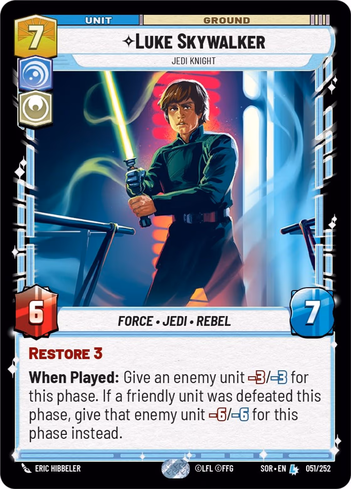 Luke Skywalker - Jedi Knight SOR-051 Star Wars Unlimited card