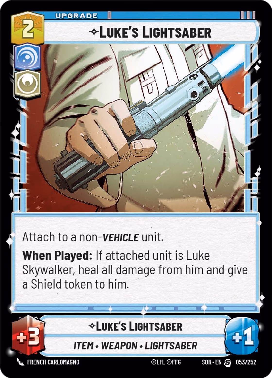 Luke's Lightsaber SOR-053 Star Wars Unlimited card