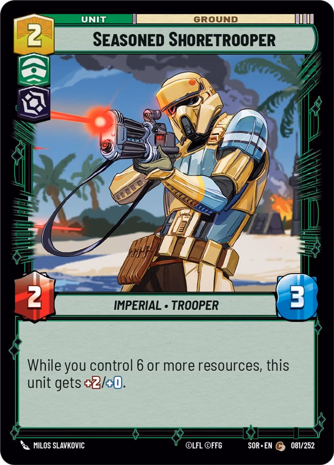 Seasoned Shoretrooper SOR-081 Star Wars Unlimited card