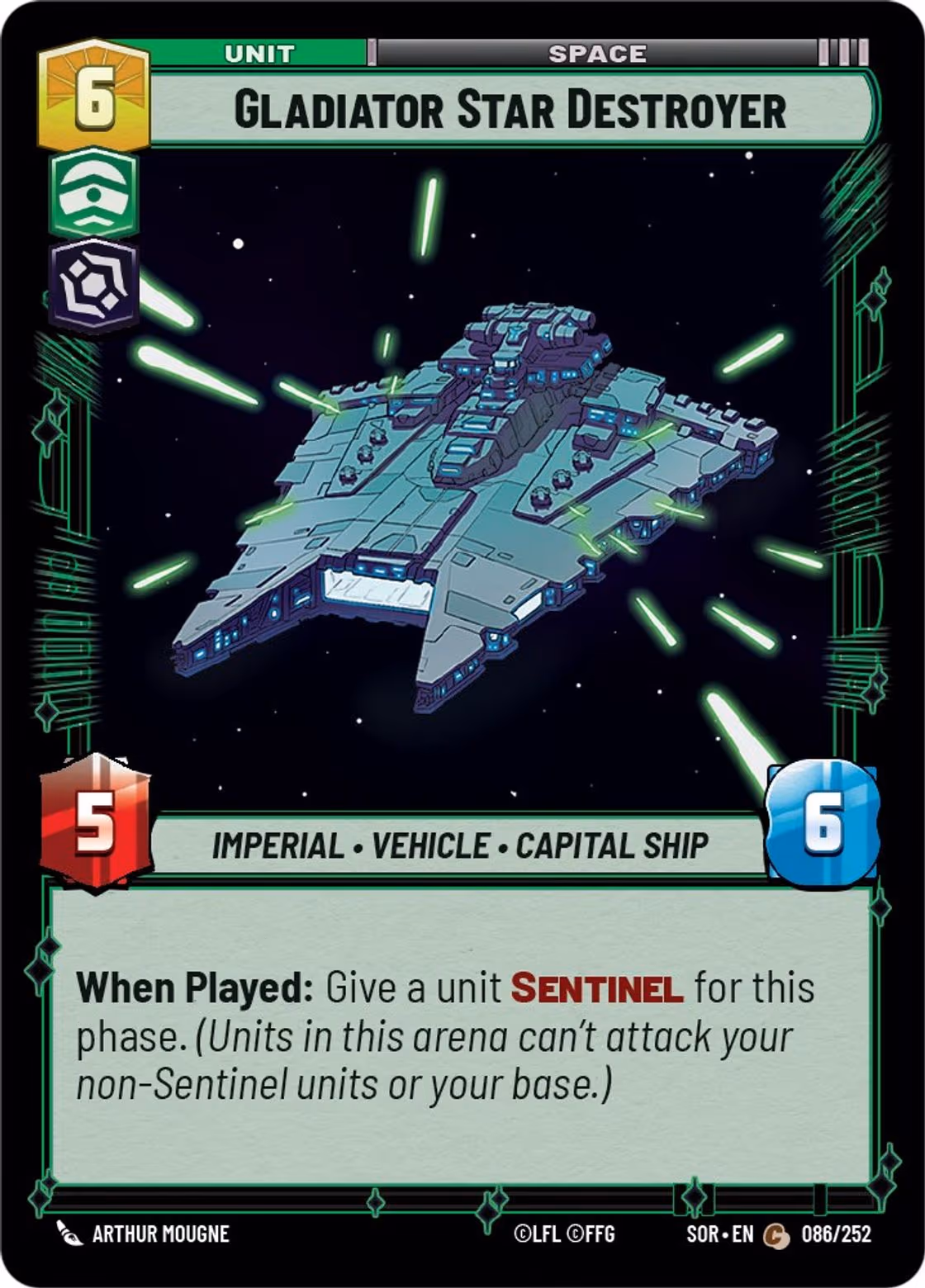 Gladiator Star Destroyer SOR-086 Star Wars Unlimited card