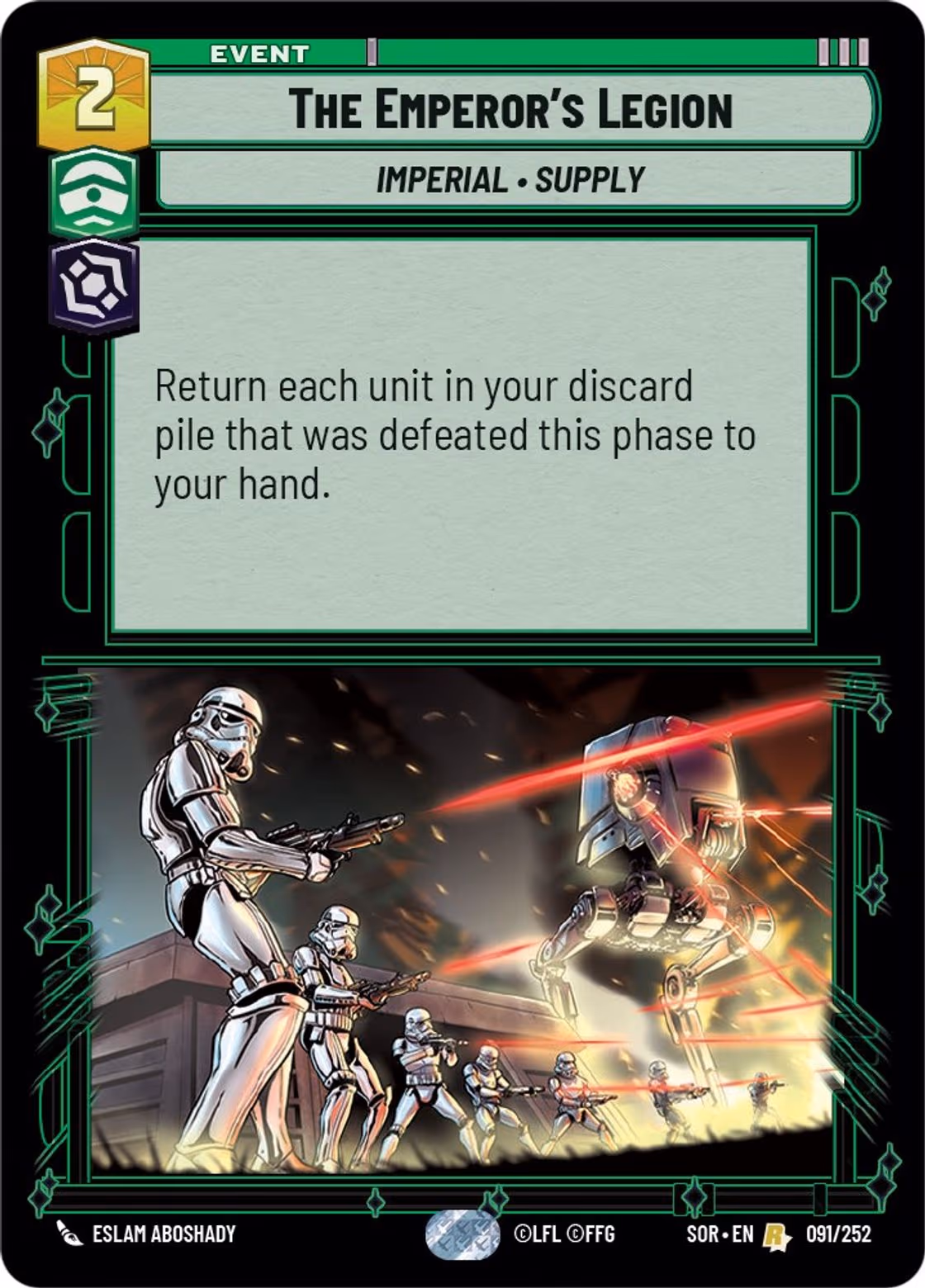The Emperor's Legion SOR-091 Star Wars Unlimited card