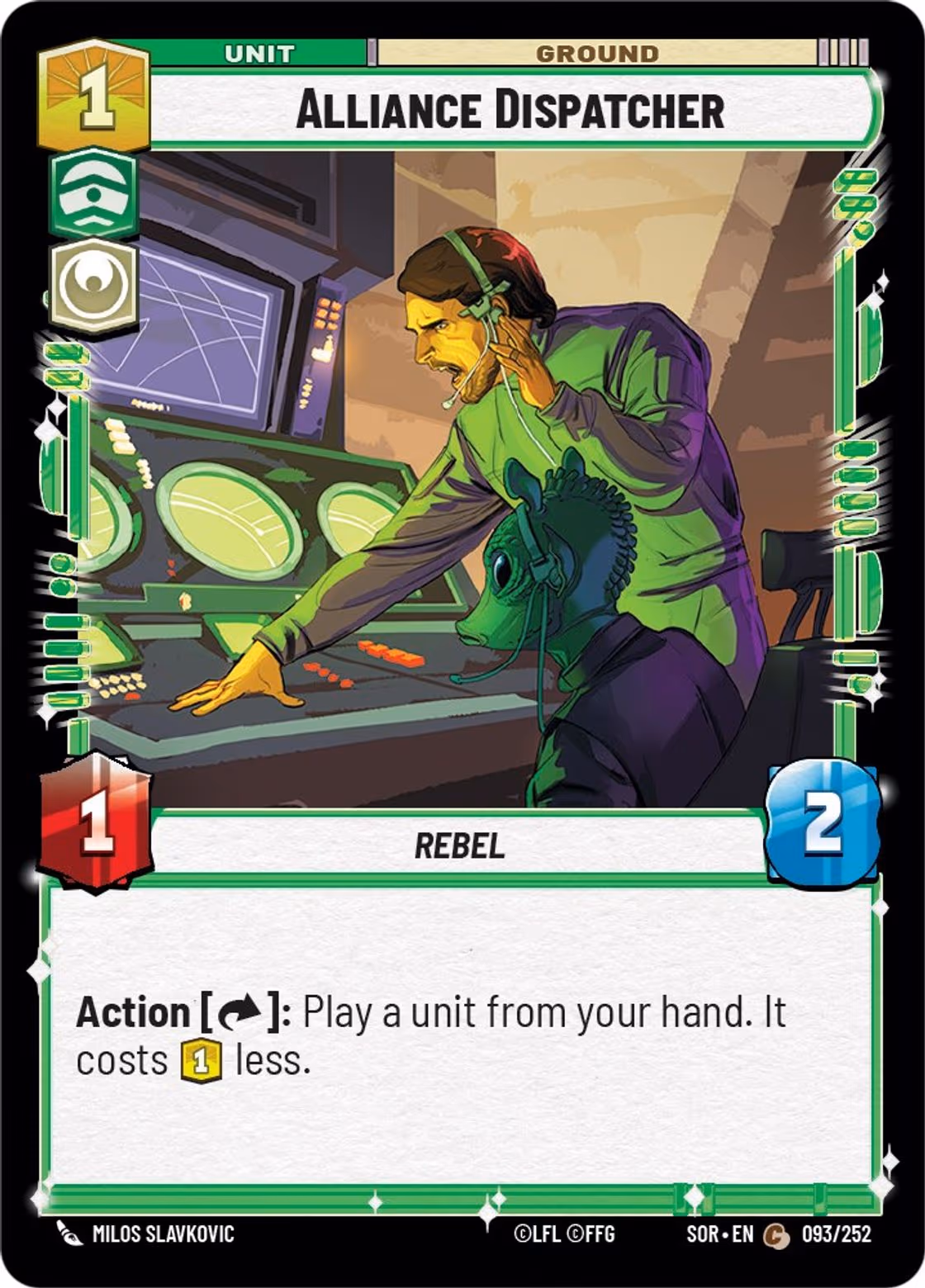 Alliance Dispatcher SOR-093 Star Wars Unlimited card