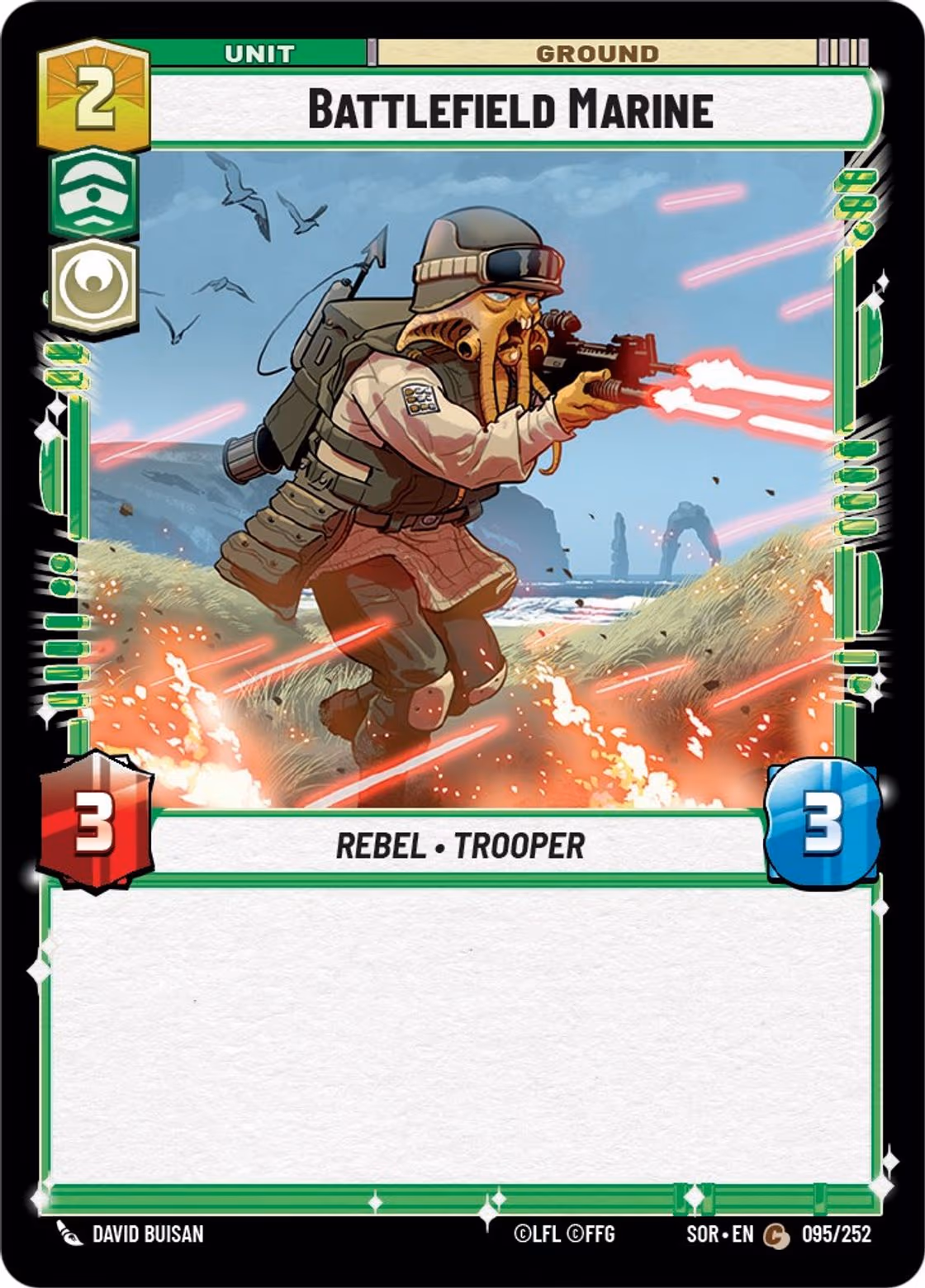 Battlefield Marine SOR-095 Star Wars Unlimited card