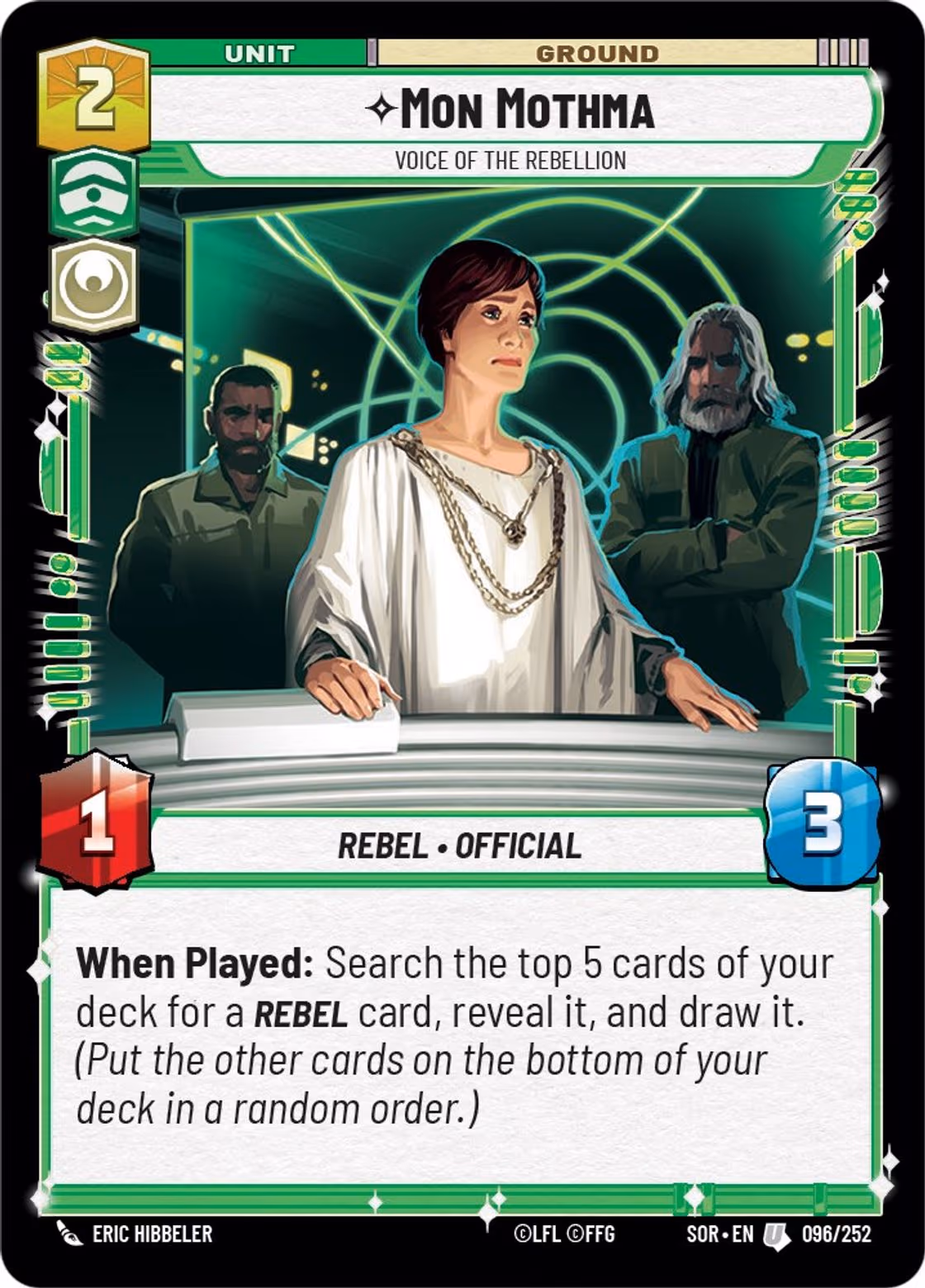 Mon Mothma - Voice of the Rebellion SOR-096 Star Wars Unlimited card