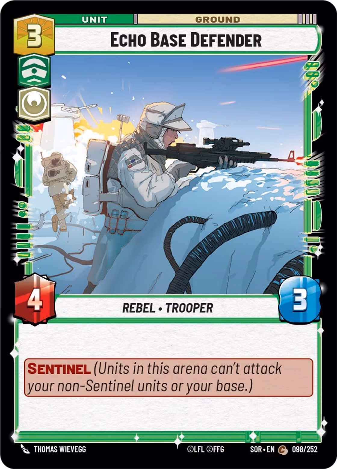Echo Base Defender SOR-098 Star Wars Unlimited card