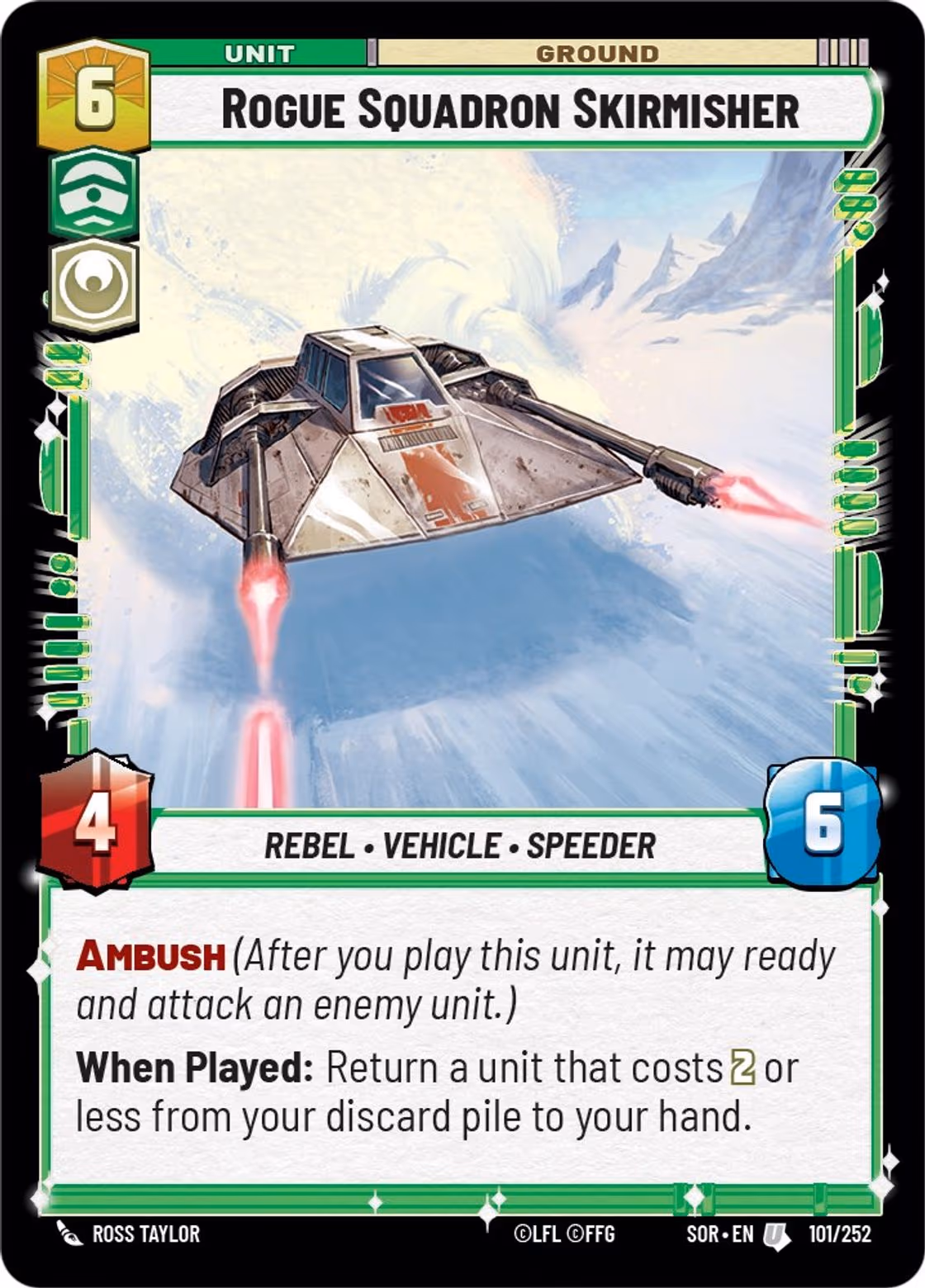 Rogue Squadron Skirmisher SOR-101 Star Wars Unlimited card