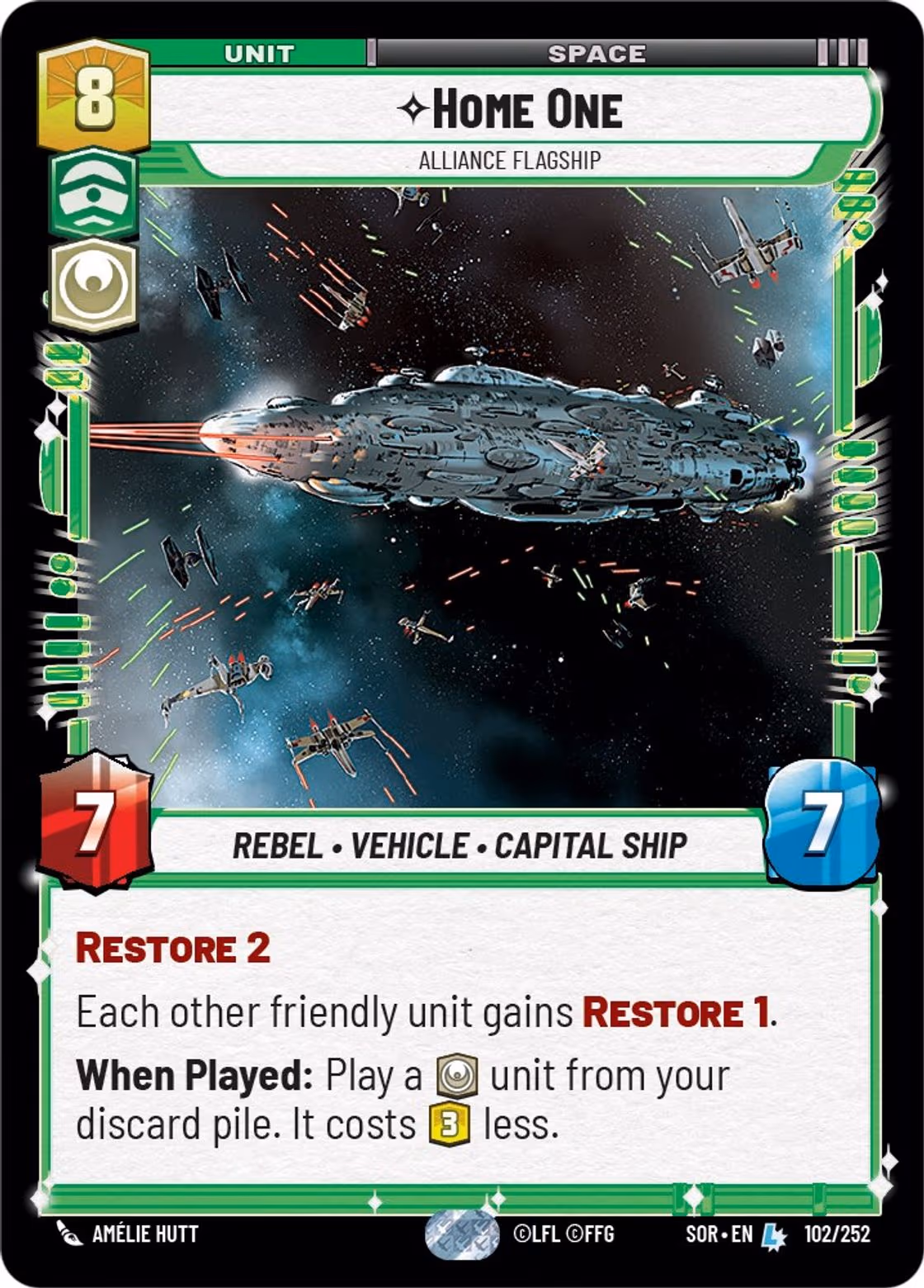 Home One - Alliance Flagship SOR-102 Star Wars Unlimited card