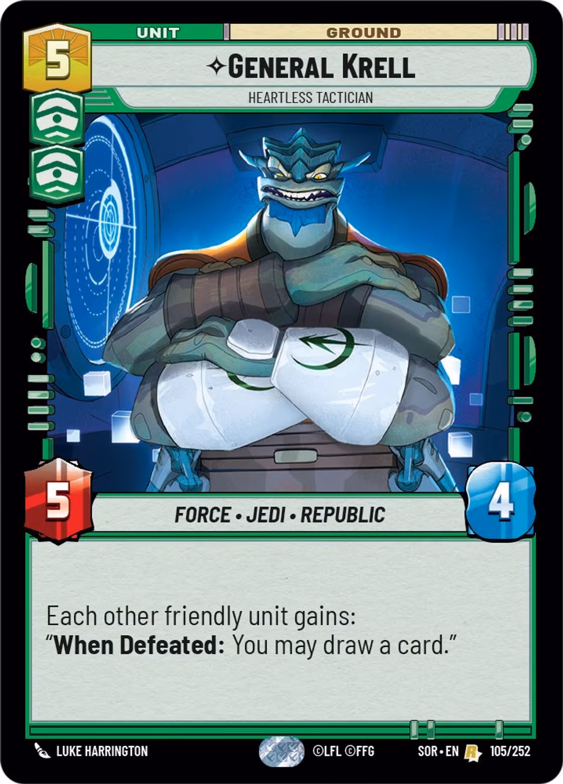 General Krell - Heartless Tactician SOR-105 Star Wars Unlimited card