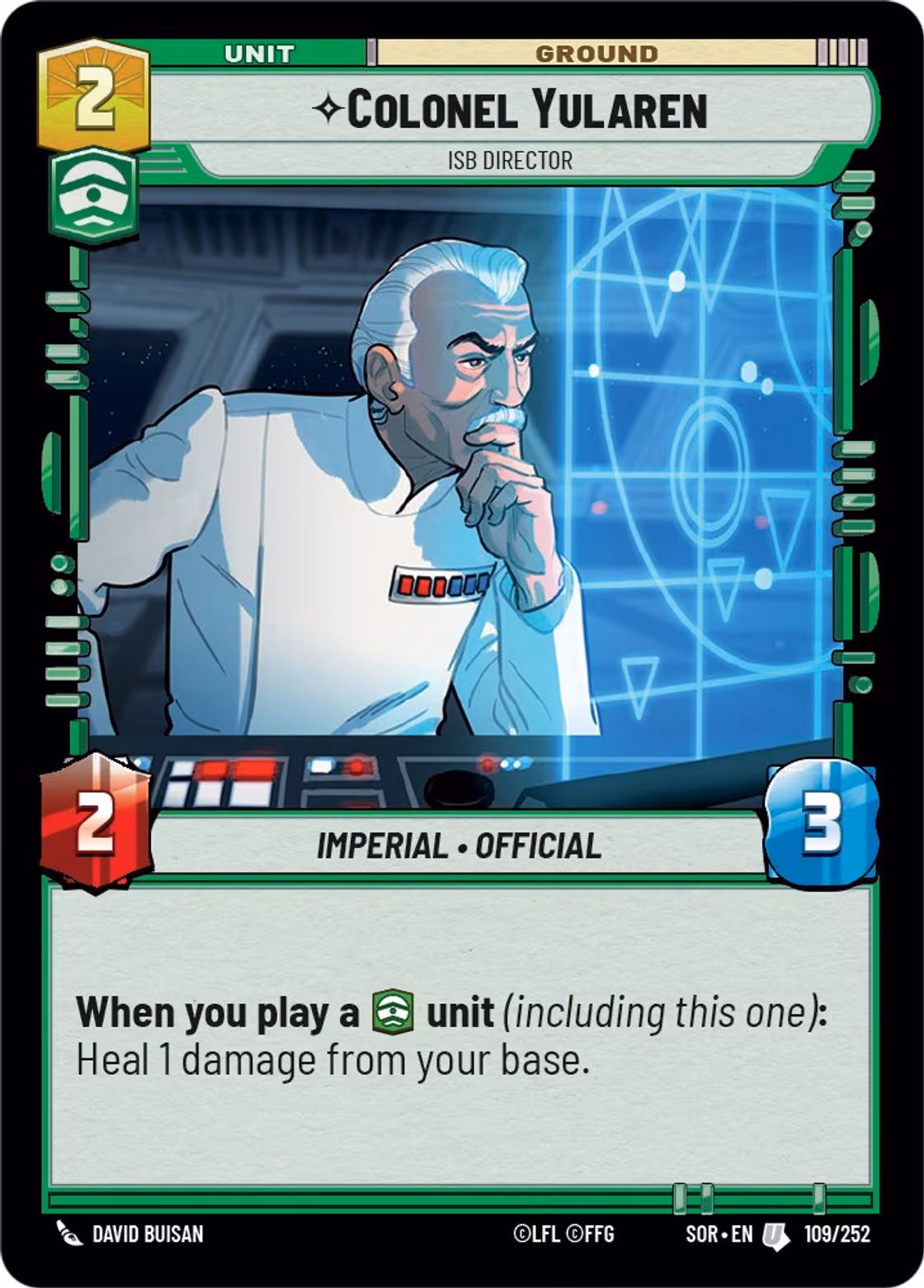Colonel Yularen - ISB Director SOR-109 Star Wars Unlimited card
