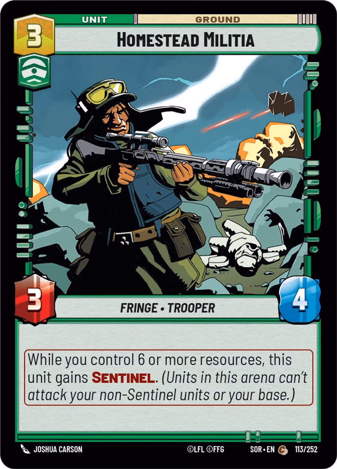 Homestead Militia SOR-113 Star Wars Unlimited card